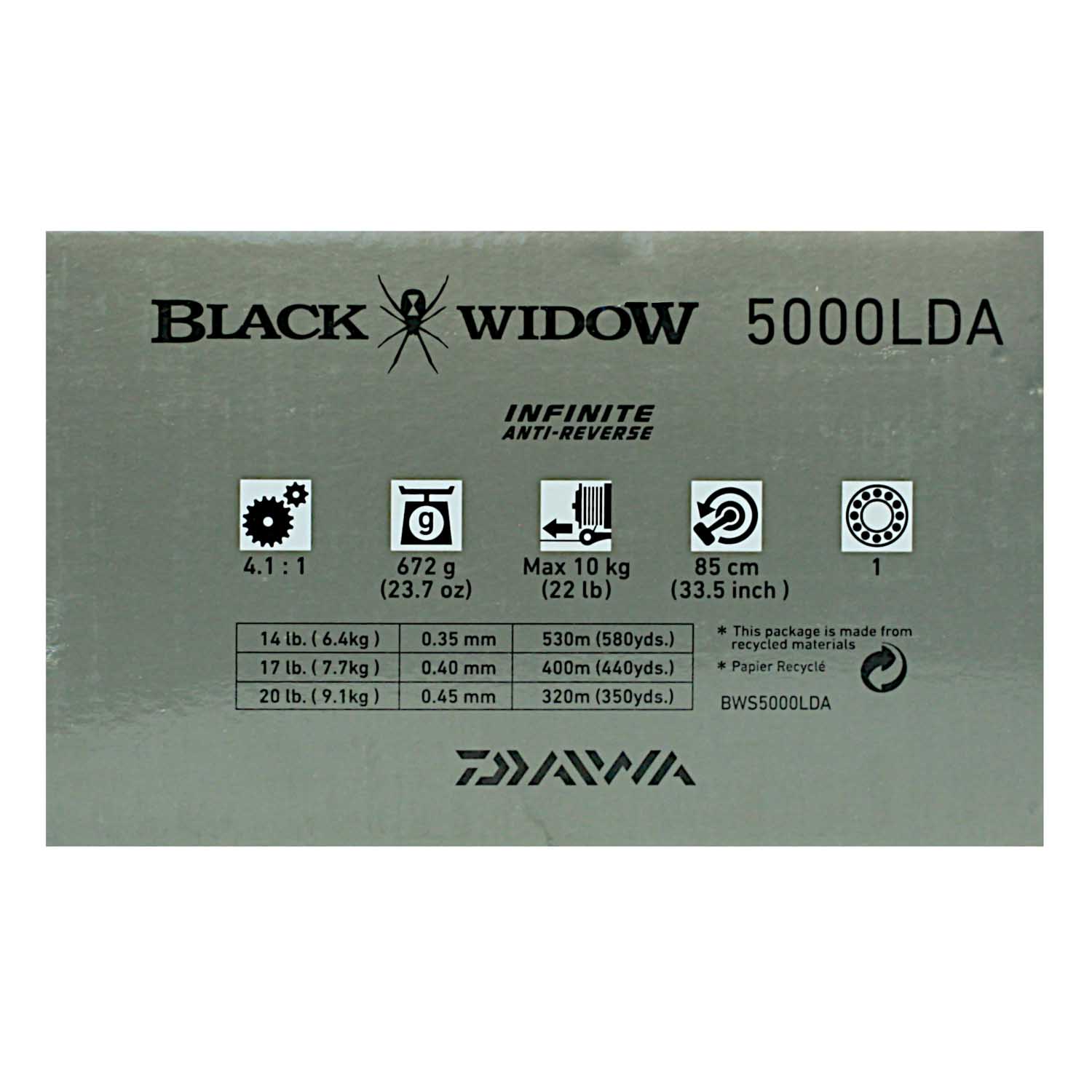 Daiwa Black Widow 5000 LDA Spinning Reel - Showspace