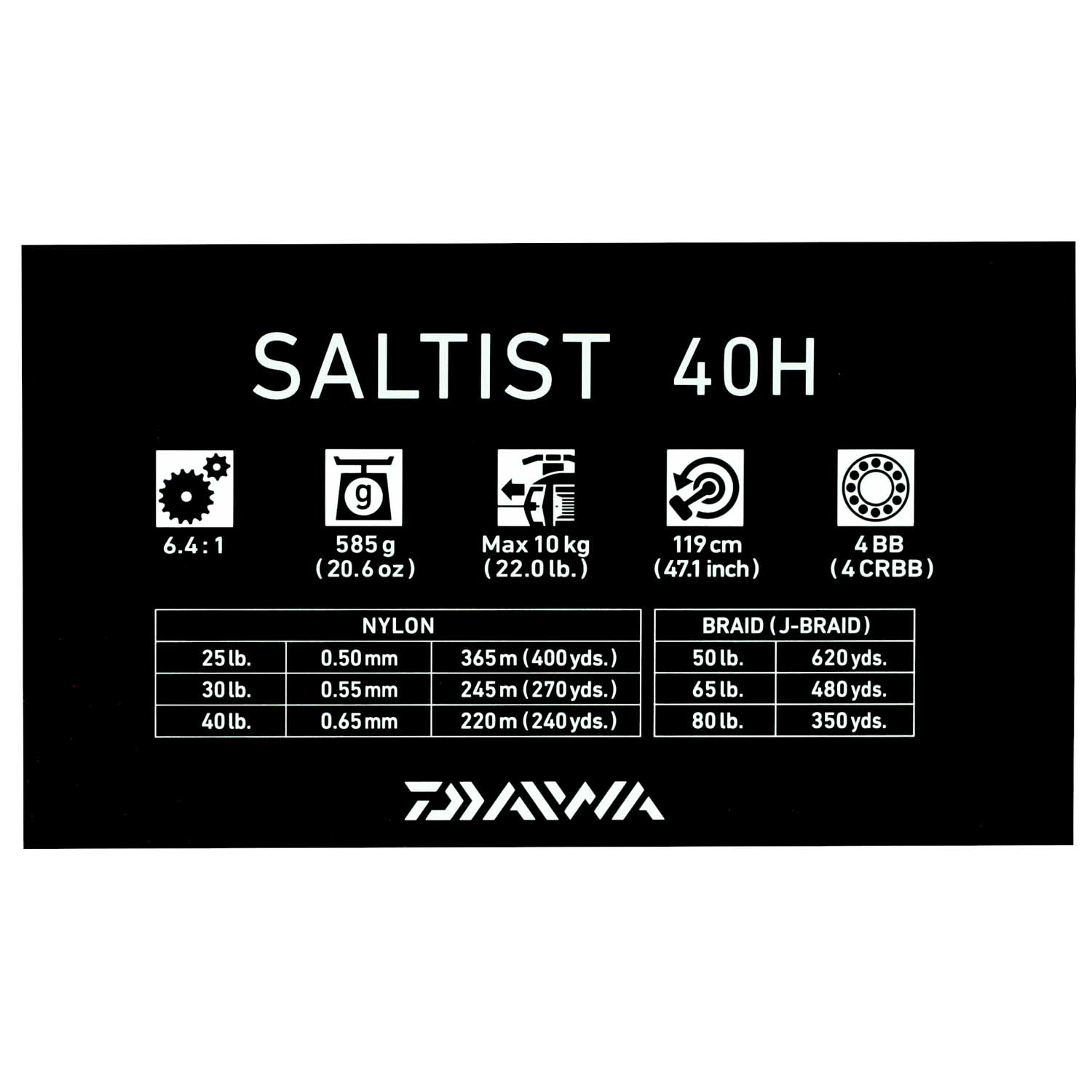 Daiwa Saltist Blue 40H Multiplier Reel - Showspace