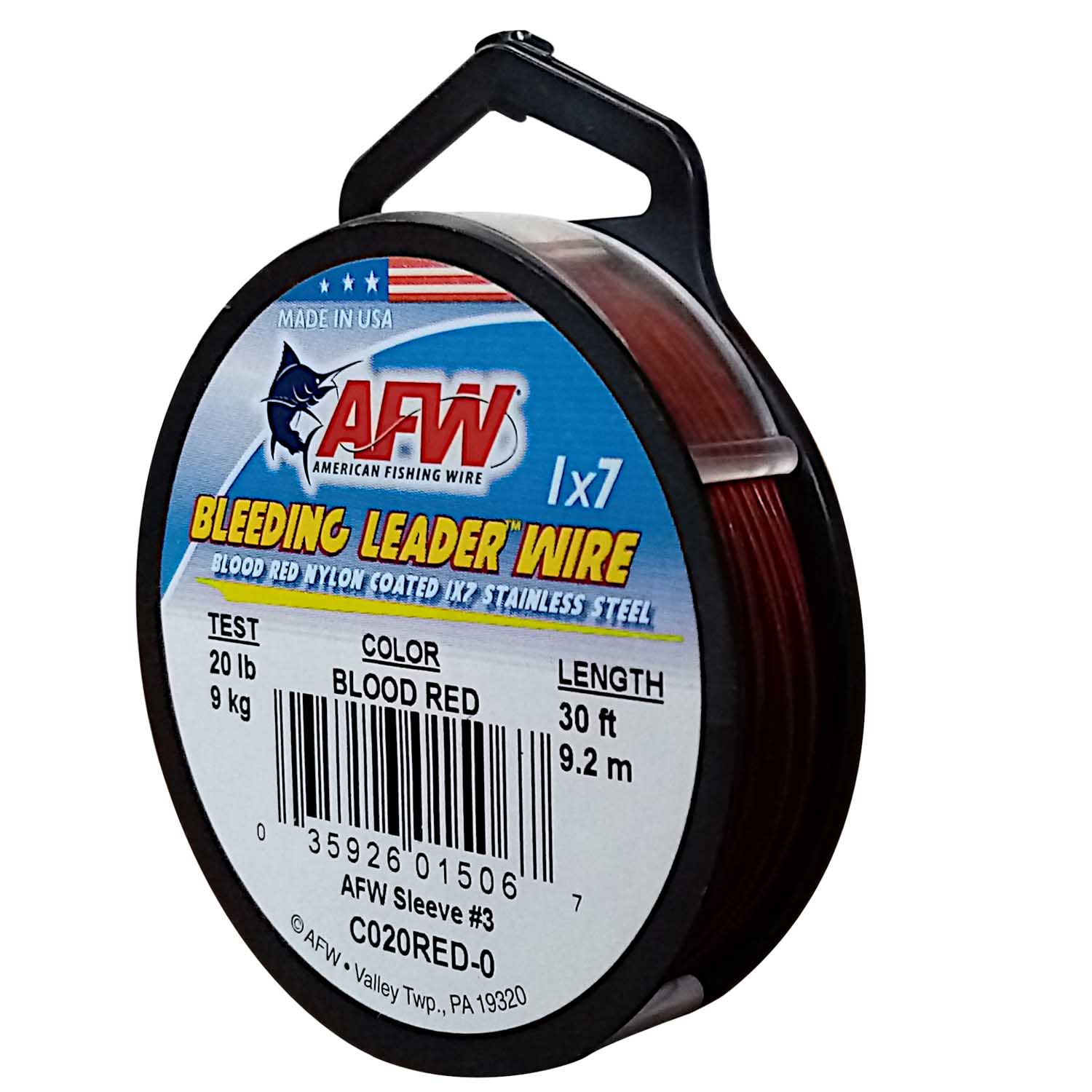 American Fishing Wire Bleeding Red Leader Wire 9Kg/20Lb - Showspace