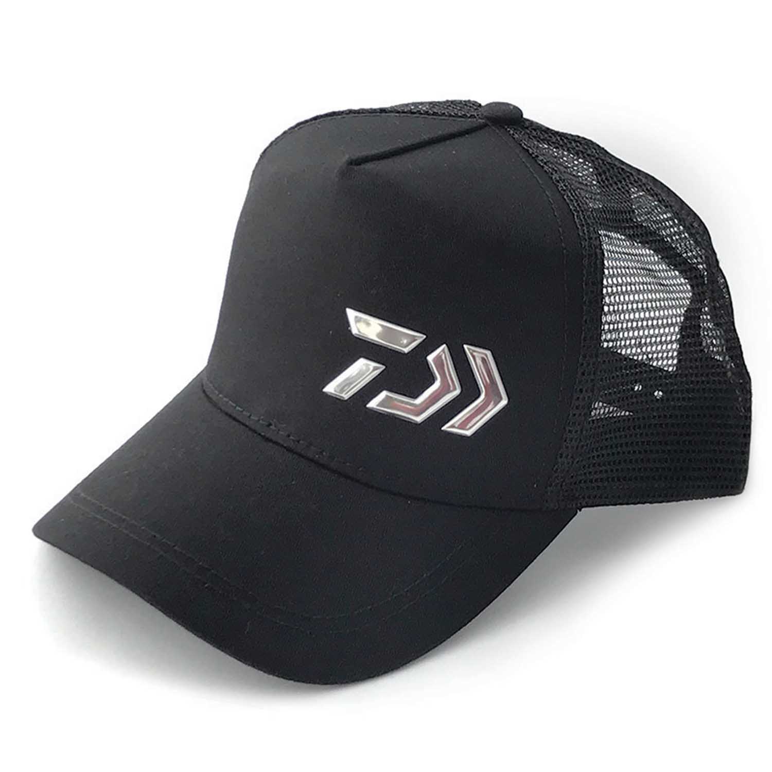 Daiwa Trucker Curve Peak Cap, Black, Liquid Metal Logo - Showspace