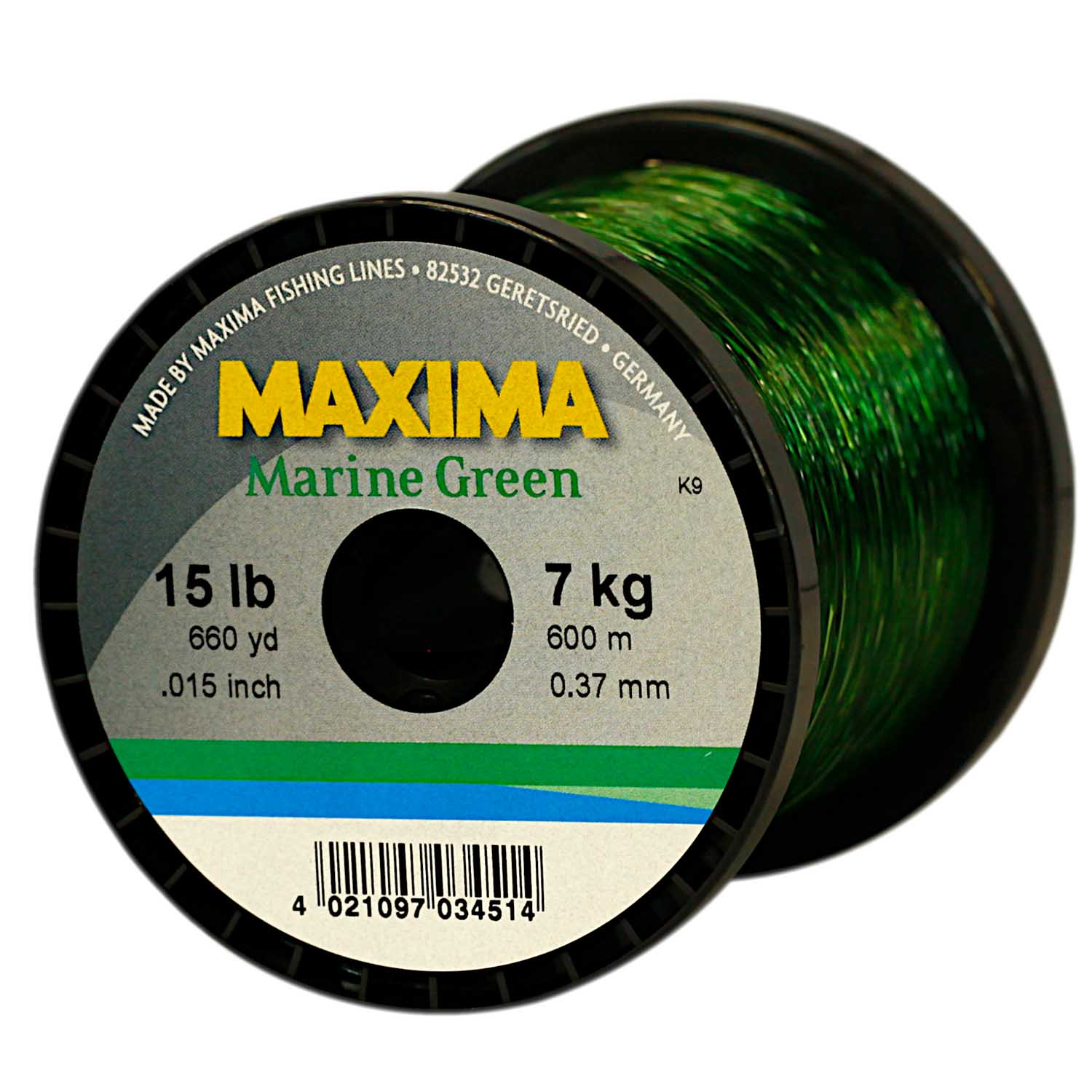 Maxima Nylon Fishing Line, 17KG/35LB 0.57MM,Colour Marine Green