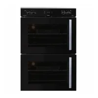 Defy 184L Gemini Gourmet Multifunction Double Oven Black Glass DBO467