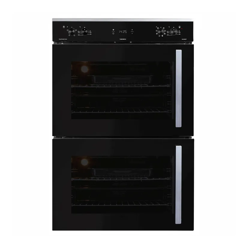 Defy 184L Gemini Gourmet Multifunction Double Oven Black Glass DBO467