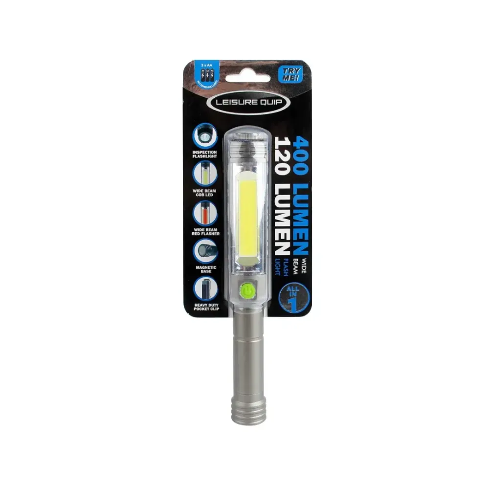 Pen Working Light With Clip 400Lumens Wide Beam 120 Lumens Flashlight  3 X Aa Batteries Included