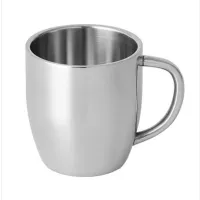 Stainless Steel Double Walled Cappuccino Coffee Mug 300ml