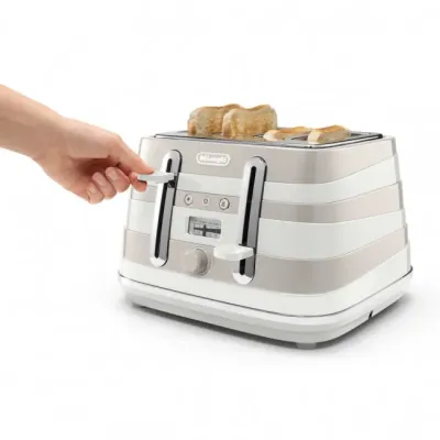 De'Longhi Avvolta Class 4 Slice Toaster - Graceful White - Image 4