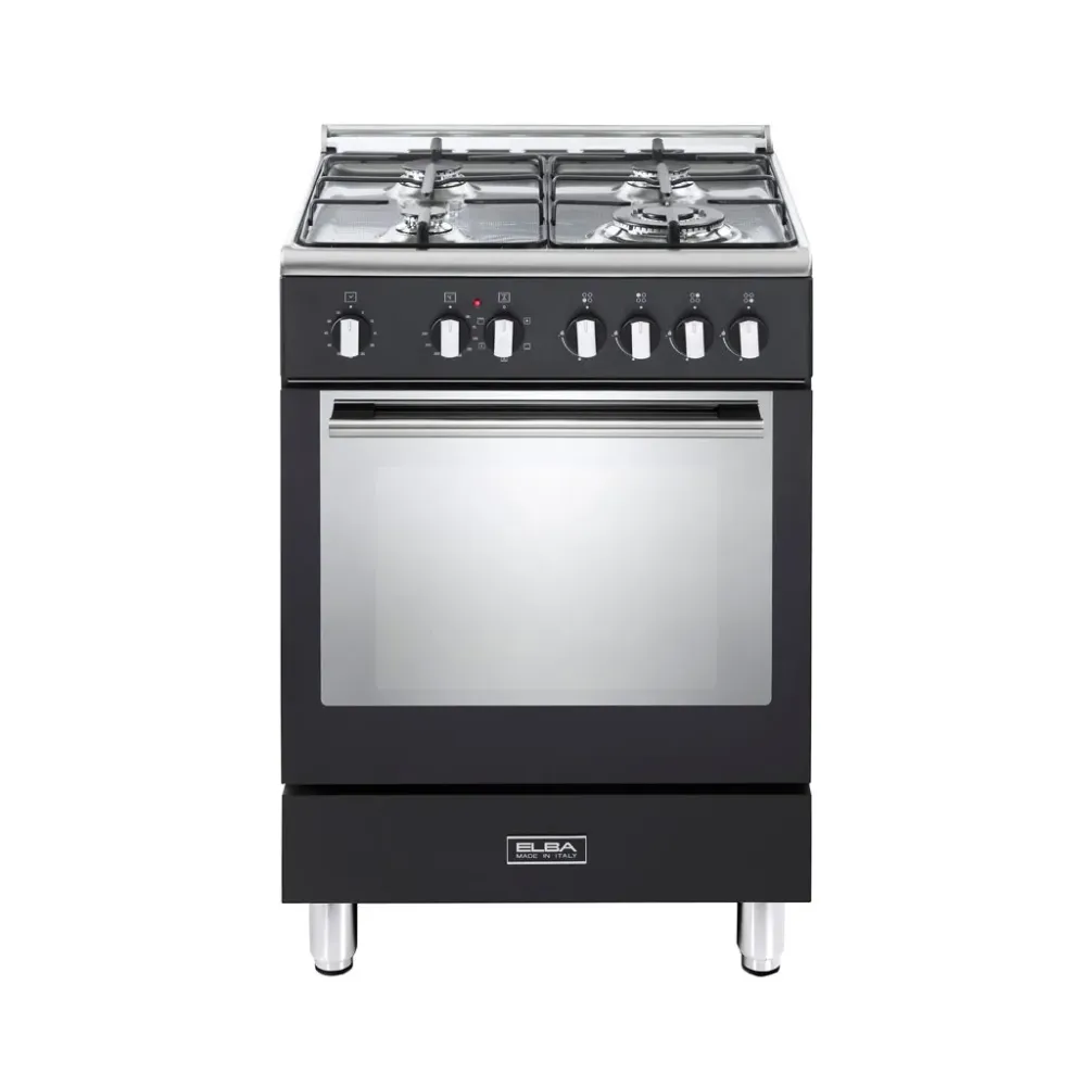 Elba 60cm  4gas /Electric Oven-Black Fusion