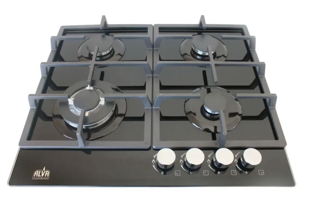 ALVA 60cm 4-BURNER GAS HOB – GLASS TOP