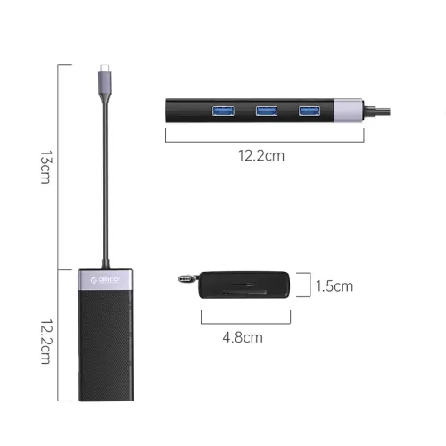 ORICO 10 Port USB-C|PD HUB2XUSB|HDMI|VGA|TF - Image 3