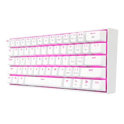 REDRAGON DRAGONBORN Wired Mechanical Keyboard Red LED 67Key Design - White - Image 2