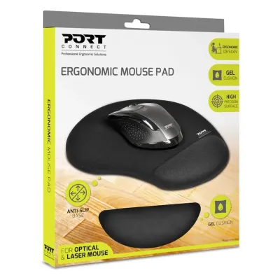 Port Ergonomic Gel Mouse Pad - Black - Image 1