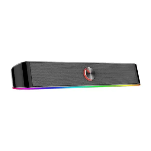 REDRAGON 2.0 Sound Bar ADIEMUS 2 x 3W RGB USB|Aux PC Gaming Speaker - Black - Image 1