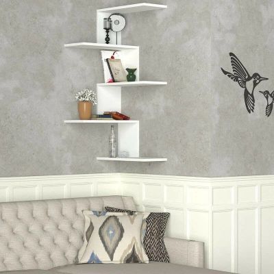 Armoire Caniko Corner Wall Shelf White - Image 3