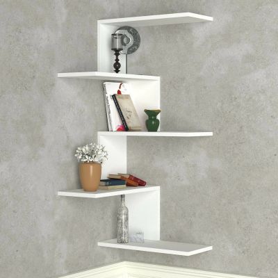 Armoire Caniko Corner Wall Shelf White - Image 1